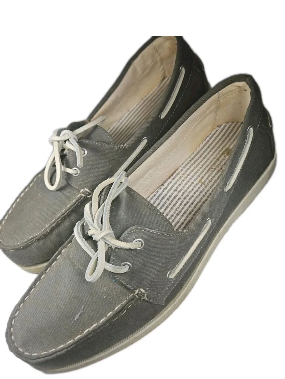 Sonoma Men Boat Shoe Sz:11M Gray Deck Shoe Nautical Prep Indie Y2k Sleaze(6A